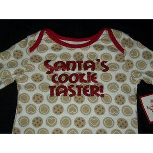 Santa's Cookie Taster Red Christmas Bodysuit 24 Months Girl Boy Toddler